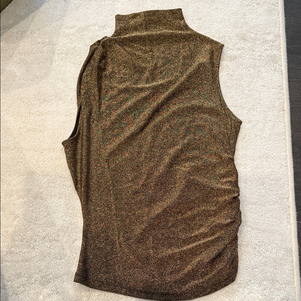 Veronica Beard Mylie Sleeves Top in Antique Gold